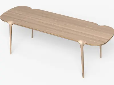 Vortex Wood Table Low-poly 3D model