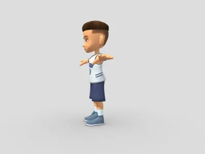 Sports Basket ball Player Boy Low-poly 3D model