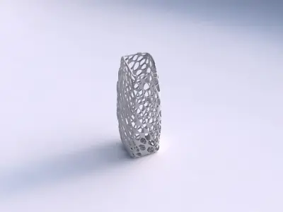 Vase arc rectangle with twisted dense organic lattice 3D print model
