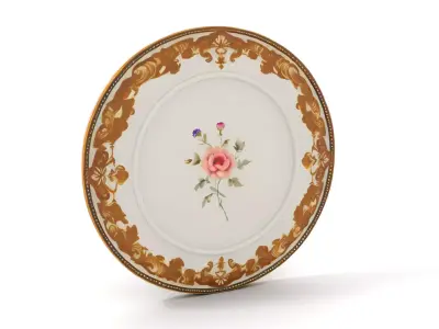 Elegant Floral Plate model pack Low-poly 3D model