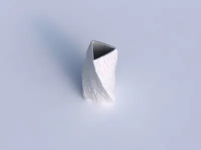 Vase twist triangle with organic cells 3D print model