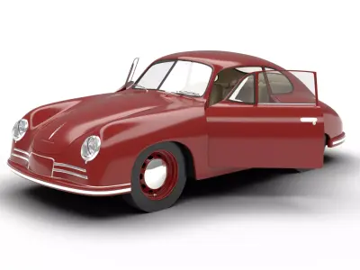 Porsche 356 2 Coupe 1948 HQ 3D model
