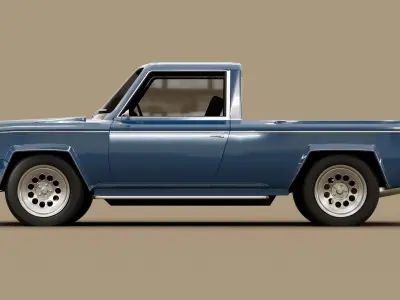 70s generic pickup truck suv  Low-poly 3D model