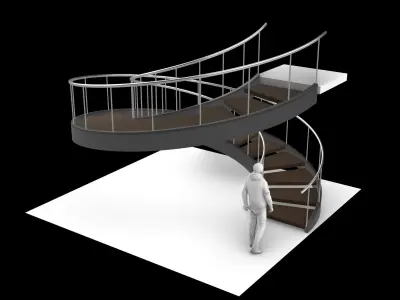 Spiral Staircase v3 Architectural Stairs 360 3D model
