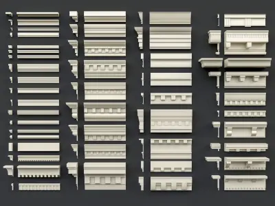 Classic carvings moldings and gypsum cornice 13 Low-poly 3D model