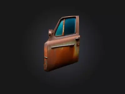 Rusted Car Door Low-poly 3D model