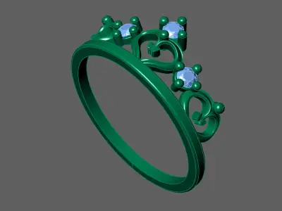 Womens Rings With Stone Ring Ready STL 3DM Models Rings women 3D print model 4