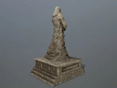 old statue 4 Low-poly 3D model