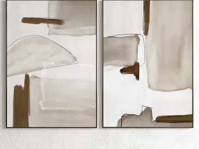Plaster Two Photo Frame 103 Low-poly 3D model