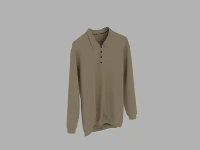 Sweater polo shirt on hanger Low-poly 3D model