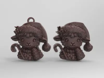 christmas tree sheep decor  3D print model