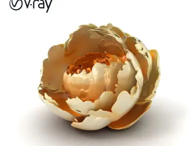 Peony Blossom Realistic Floral model pack Low-poly 3D model