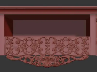 TV shelf 3D model 3D model