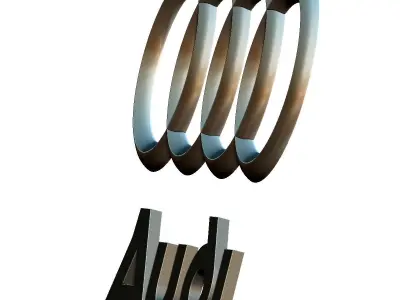 Audi logo car logotype 3D print model