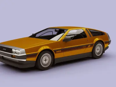 Dolorean car Back to the Future 3D model