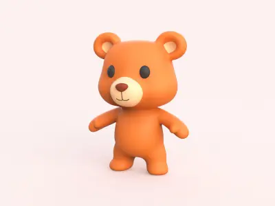 Little animal baby - Bear cute - Animated  Low-poly 3D model
