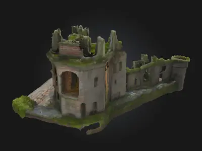 Ancient Fortress Ruins  Crumbling Stronghold Model for Fantasy 3D model