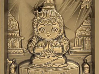 cute little god shive frame cnc  3D print model