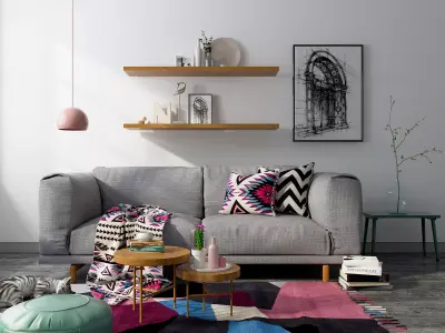 Modern Luxury Living Room Set   3D model