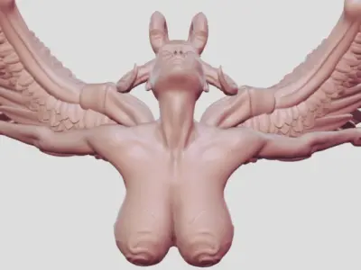 evil angel wall decoration 3D print model