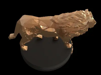 Parametric V Lion King Low-poly 3D model