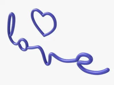 Neon led light sign 03 3D model