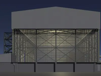 Industrial factory building 25i28 3D model