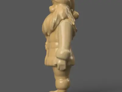 santa clause sculpture for table - desk - tree - keychain 003 3D print model