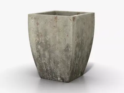 Vase Concrete Quad M Low-poly 3D model