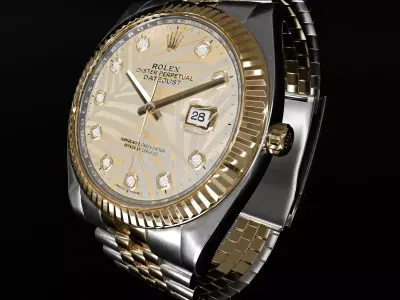 ROLEX Datejust 36 Golden Palm Fluted Jubilee 3D model