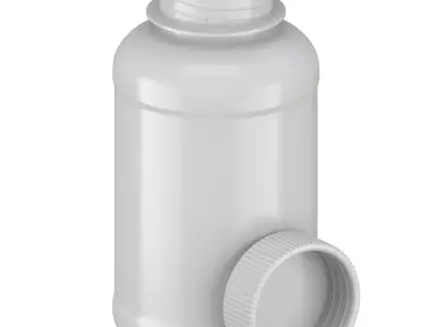 Plastic Bottle White 01 3D model