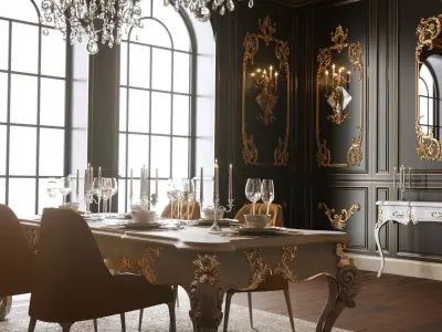 Classic Room Scene 3D model 3D model