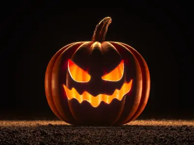 Halloween carved pumpkin 3D model