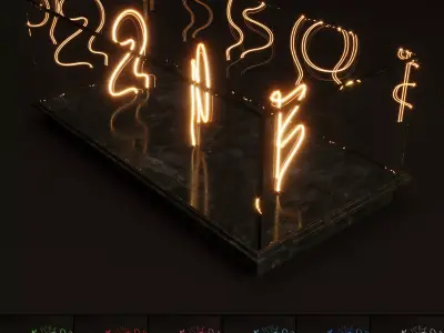 Neon Table 01 3D model