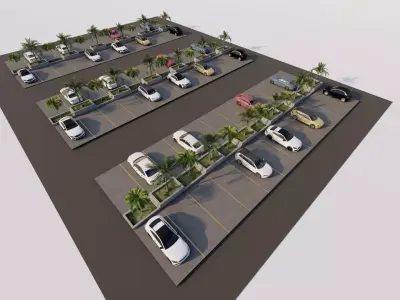 Parking-Parking Lot 3D model 11