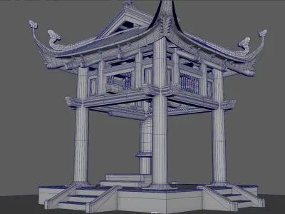 bell tower of Hanoi Vietnamese 3D model