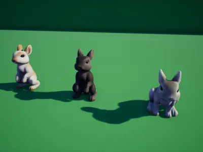 Bunny rabbit Low-poly 3D model