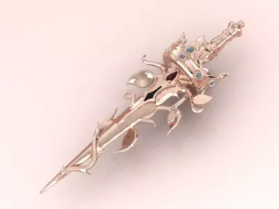 Blade of Sovereignty Pendant jewelry  - for Her Valentine 3D print model