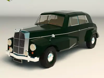 Low Poly Sedan Car 14 Low-poly 3D model