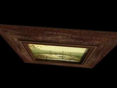 Harbor Oil Painting 3D model