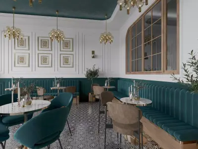 restaurant interior 3D model buy