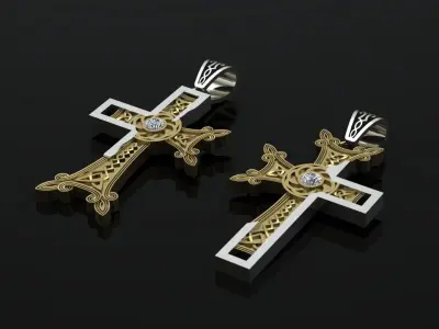 Armenian Cross Pendant  3D print model