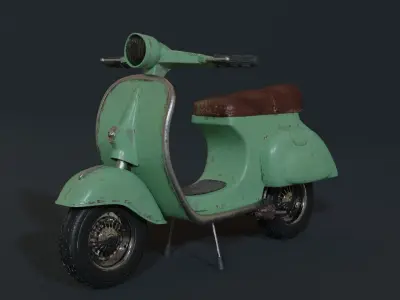 Retro Scooter Bike 3D model