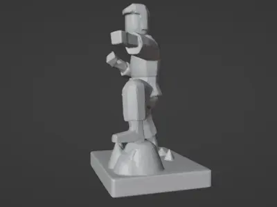 lowpoly Karate statue 3D print model