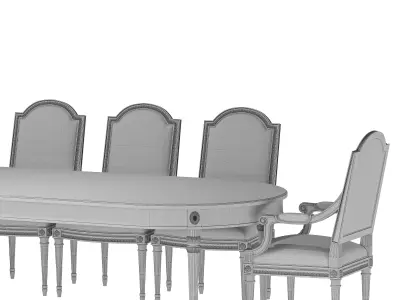 ebanista crillion dining table and chair 3D model