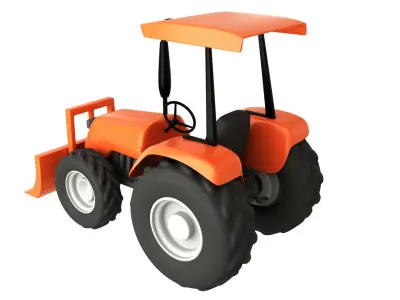 Cartoon Tractor  3D model
