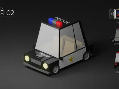 CARS PACK - Low poly - Cartoon Low-poly 3D model