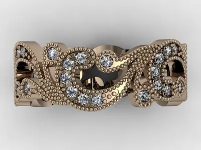 Luxury wedding band 3D print model