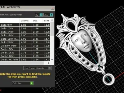 Earrings Head Girl 3D print model