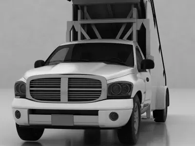 Airplane Stairs Truck 3D model